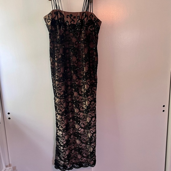 Vintage San Carlin Dresses Embroidered Maxi Gown - Picture 6 of 10